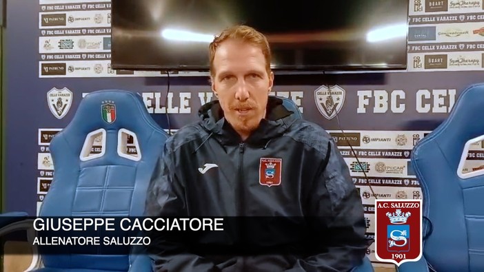 Calcio, Saluzzo. Mister Cacciatore dopo il 2-2 con il Celle Varazze: "Non si può dominare per 70-80 minuti e non vincere la partita" (VIDEO)