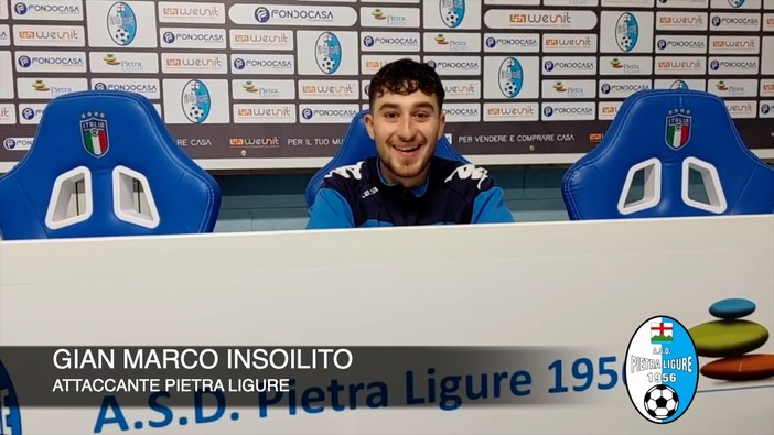 Calcio, Pietra Ligure. Il rigore di Gianmarco Insolito rilancia i biancocelesti: "Fondamentale vincere gare così. L'astinenza dal gol? Sono in una società che mi fa star bene" (VIDEO)
