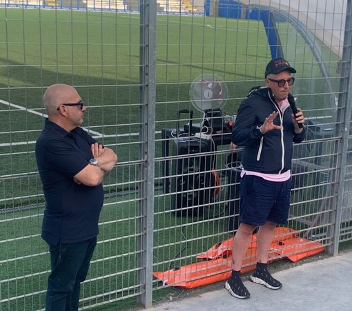 Simone Marinelli allo stadio Riva Simone Marinelli allo stadio Riva