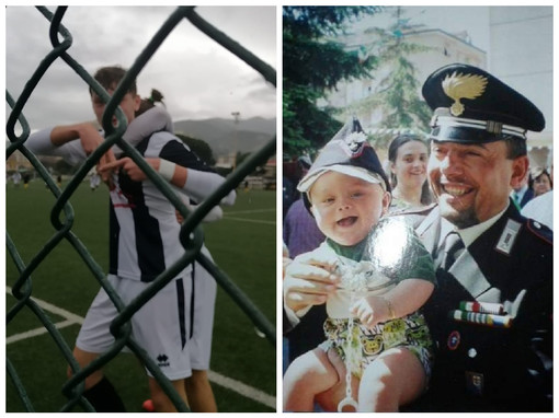 La dedica di Bartolomeo Gamba, nella foto a destra in braccio ad Angelo Santin La dedica di Bartolomeo Gamba, nella foto a destra in braccio ad Angelo Santin