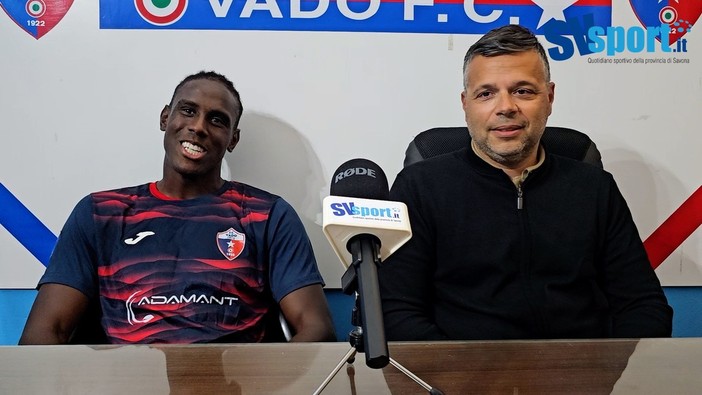 Calcio, Vado. Sorriso doppio in conferenza stampa per il ds Mancuso e Enock Barwuah: &quot;Abbiamo di nuovo dimostrato il valore della nostra squadra&quot; (VIDEO)