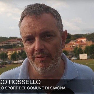 Calcio, Savona. L'assessore Rossello al primo allenamento degli Striscioni: "Felice di aver accettato l'invito. Bacigalupo? L'obiettivo è unire le forze" (VIDEO)