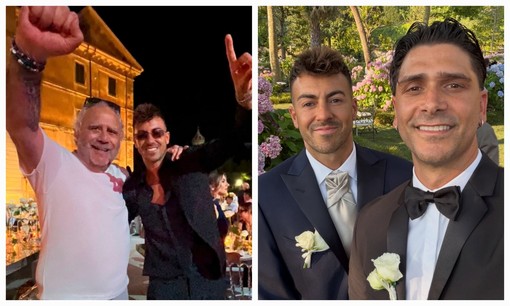 Calcio | L'abbraccio nel giorno più bello:  Pietro Carella e Manuel Galiano al matrimonio di Stephan El Shaarawy