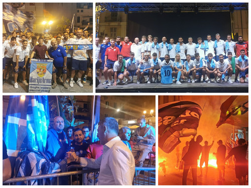 Calcio, Serie D. La Sanremese 2021/22 si presenta alla città! Tutte le immagini della serata di gala biancoazzurra