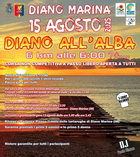 Diano Marina all’alba: torna la corsa leggendaria del 15 agosto