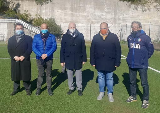 Calcio: anche il presidente Giulio Ivaldi a Santo Stefano al Mare per il rilancio dell'impianto di Regione Colombera