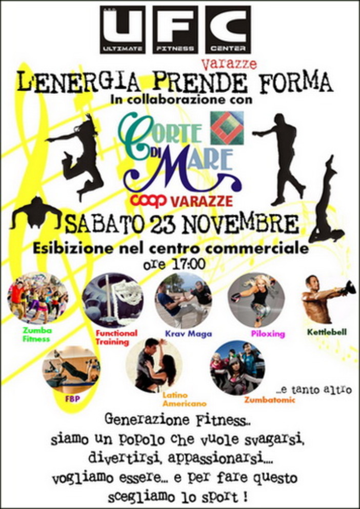 Varazze: sabato esibizione dell’Ultimate Fitness Center a Corte di Mare Varazze: sabato esibizione dell’Ultimate Fitness Center a Corte di Mare