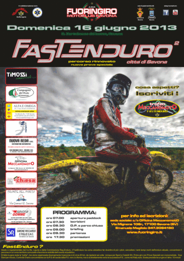 Motori: domenica prossima arriva a Savona il FastEnduro