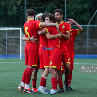 L'esultanza del Taggia nel match di andata