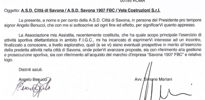 Calcio, Città di Savona. Nessuna risposta da Cittadino sull'acquisto del marchio "Savona Fbc": "Ci auspichiamo una risposta alla nostra richiesta"