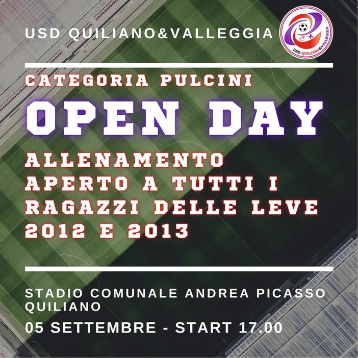 Calcio, Quiliano &amp; Valleggia: da lunedì a giovedì è tempo di Open Day