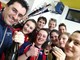 Selfie di gruppo delle rossoblu di mister Badano dopo la conquista della Coppa nel 2018