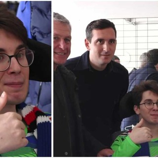 L’abbraccio della Sampdoria a Paolo, il ragazzo di Albenga vittima dell’aggressione che lo ha reso paraplegico