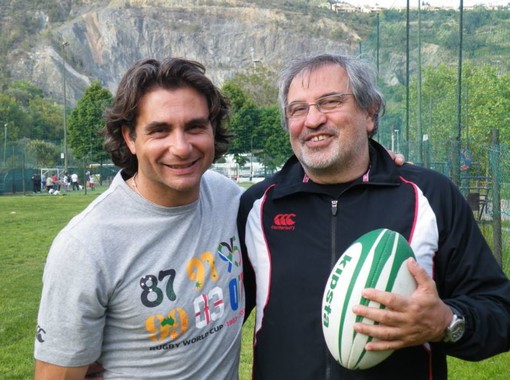Il tecnico dell'Under 14, Becher, e il Dott. Di Pede