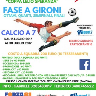 Savona Cup 2017, continuano le iscrizioni per il torneo dedicato a Lelio Speranza
