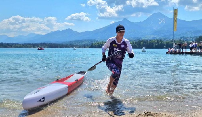 Sup Team Savona. Medaglia di bronzo al collo di Sara Oddera alla Lake Rocks Cup di Villach Sup Team Savona. Medaglia di bronzo al collo di Sara Oddera alla Lake Rocks Cup di Villach