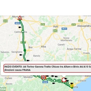 Attenzione agli spostamenti da e per  la Valbormida e il Piemonte, nuova chiusura dell'A6, il sito di Autostrade ha annunciato una nuova frana