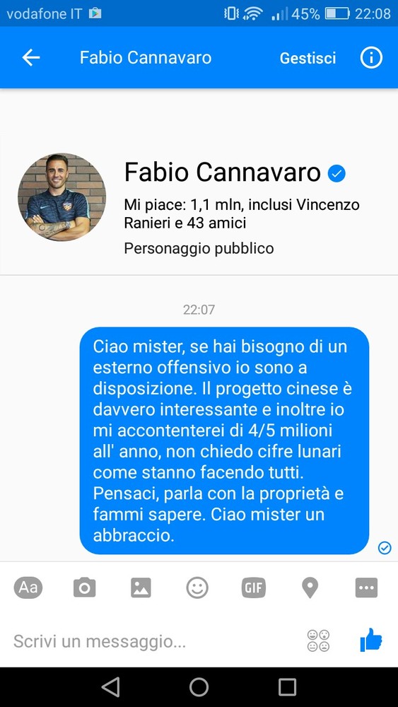 Calcio. L'appello di Luca Scarfò a Fabio Cannavaro diventa virale e sbarca su "Che fatica la vita da bomber"