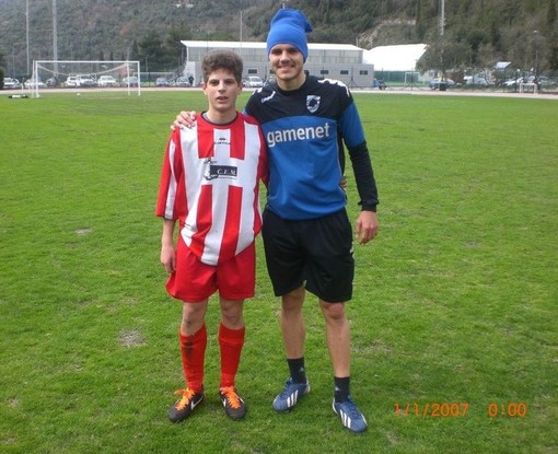 Luca Spinardi insieme a Mauro Icardi Luca Spinardi insieme a Mauro Icardi