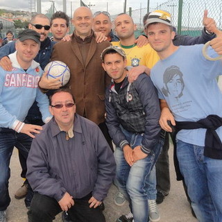 Calcio: anche il comico Maurizio Crozza ha assistito all'incontro tra Sanremese e Pontelungo