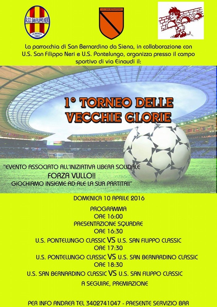 Calcio. Oggi pomeriggio triangolare solidale tra Pontelungo, San Filippo Neri e San Bernardino