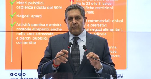 Coronavirus, l'annuncio del presidente Toti: "Liguria zona arancione da mercoledì 11 novembre"