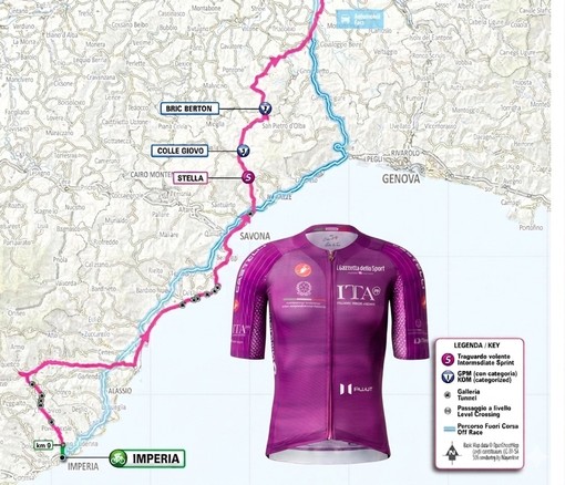 Giro d'Italia, fissato il traguardo volante nella tappa Imperia-Novi: sarà a Stella San Giovanni Giro d'Italia, fissato il traguardo volante nella tappa Imperia-Novi: sarà a Stella San Giovanni