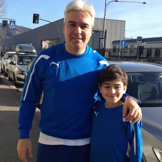 Tommaso insieme al papà Gabriele